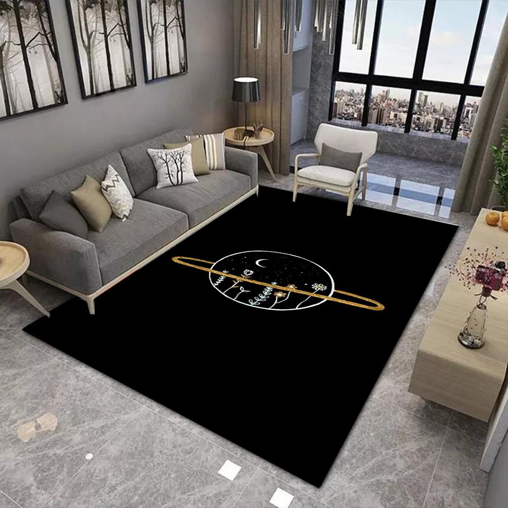 Tapete Decorativo com Padrão de Estrelas do Céu Noturno Tapete Sala de Estar Quarto Tapete Antiderrapante Tapetes Artísticos Modernos e Bonitos