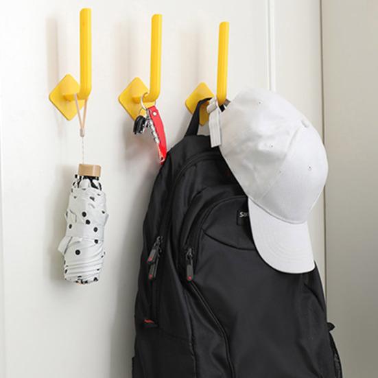 3Pcs Wall Hook Strong Load-Bearing Waterproof L-Shaped Traceless Hanger Traceless Bathroom Kitchen Hook