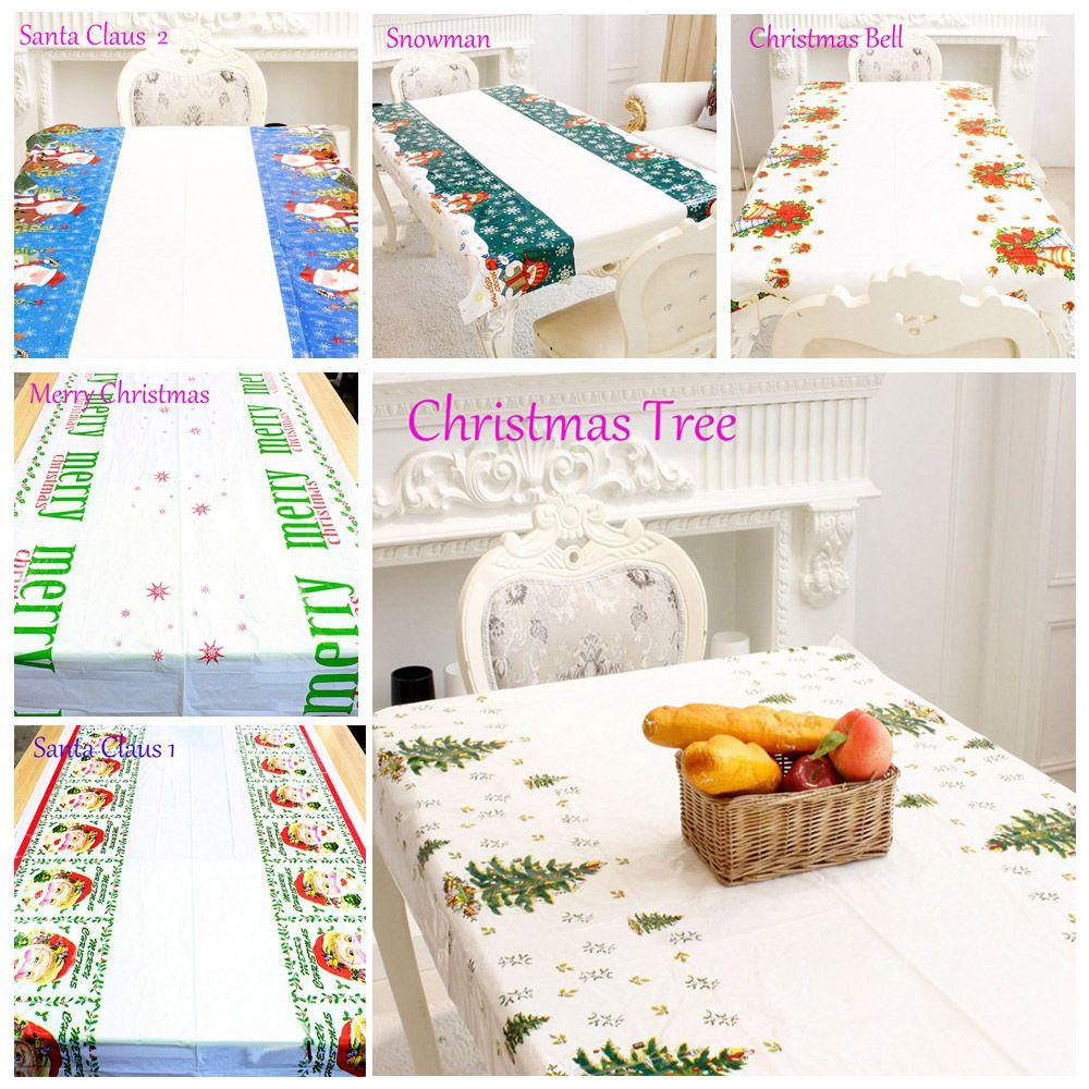 New Snowman Cartoon Table Cover Santa Claus Festival Decor Christmas Tablecloth