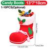 10-1pcs Christmas Candy Bags Red Boots Creative Sugar Bags Santa Gift Bag For Xmas Cookies Gifts Packing Supply Happy New Year