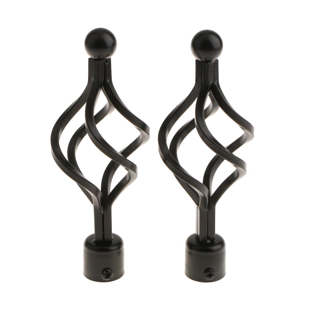 Iron Curtain Pole Brackets Window Curtain Accessories Curtain Rods End Caps for Home Decor Hotel Bar Wall Mounted Support