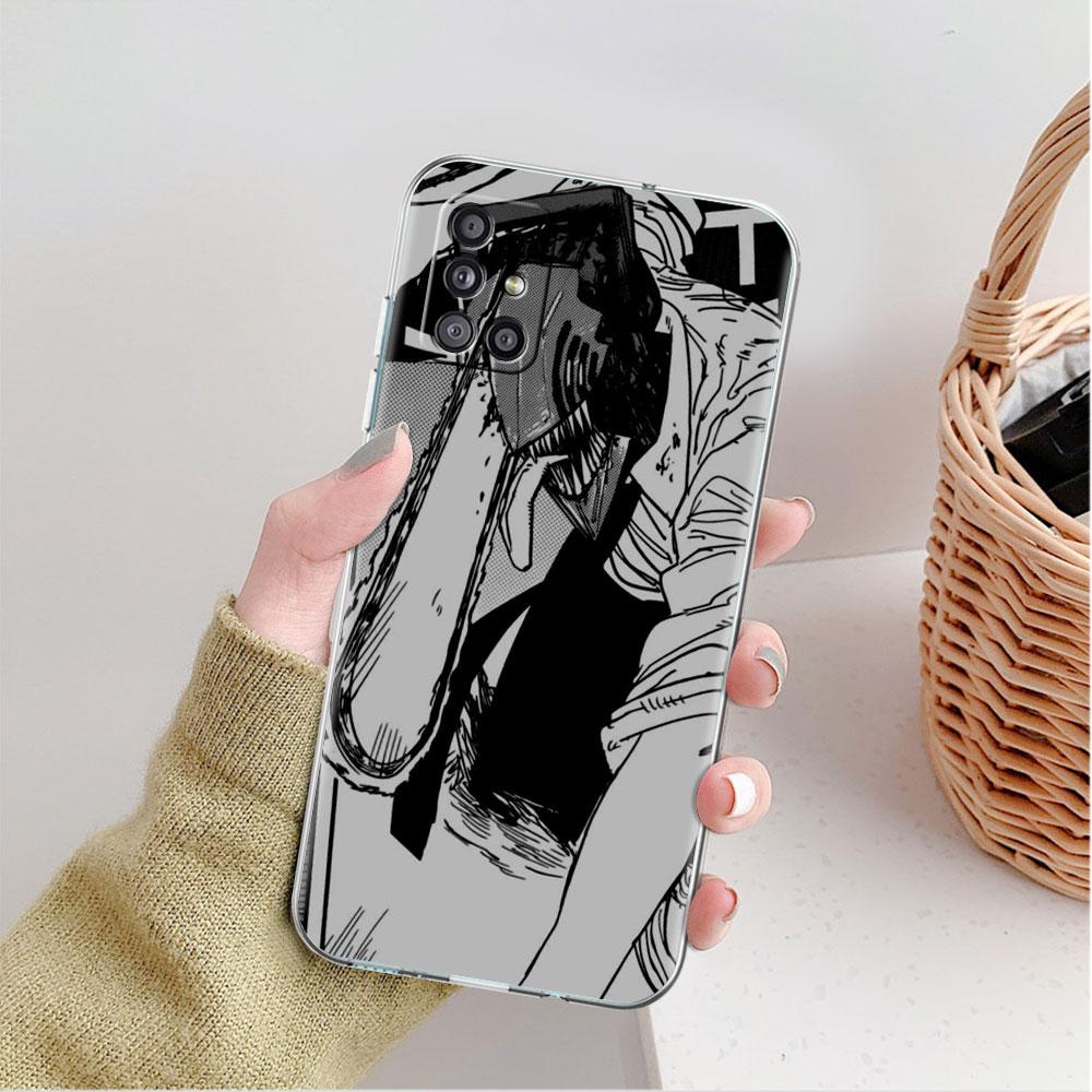 Clear Case For Samsung Galaxy A52 A12 A51 A32 A21s A71 A32 A22 50 A70 A31 A72 5G Phone Cover Chainsaw Man Cool