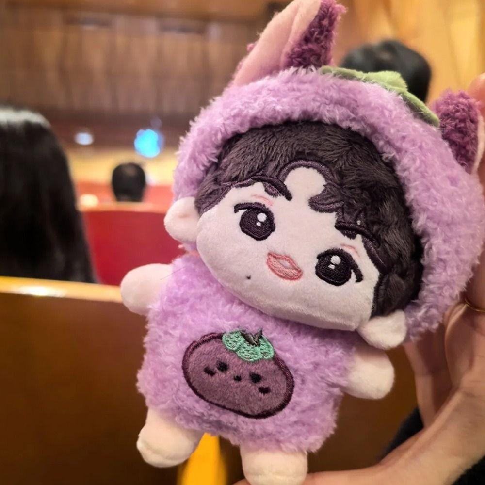 

Plush Jumpsuit Doll Clothes Outfit Grape Doll Dress Up Set Children s Gift фиолетовый