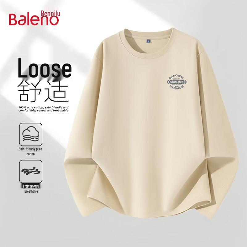 Baleno Men s Pure Cotton Long Sleeve Round Neck T-Shirt L