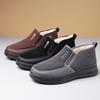 Cotton Shoes Middle-aged Elderly Men's New Plush Warm Anti Slip Snow Boots Outdoor Work Travel Leisure Shoes