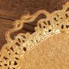 European Style Rectangle Fruit Plate,Exquisite Patterned Openwork Golden Metal Cake Plate Home Tray,Snack Disc Table Decoration