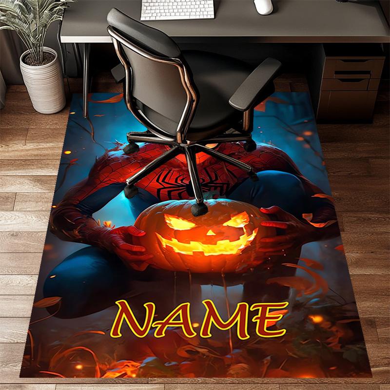 Custom Spider Man Mat Personalized Name, Polyester Washable Indoor Entryway Rug, Gift for Christmas, Easter, Thanksgiving Day