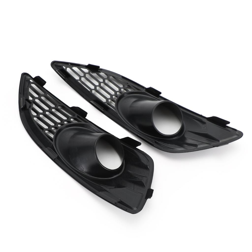 Areyourshop Pair Grille Gloss Black Front Fog Light Lamp Cover Fit Ford Fiesta 2013-2017