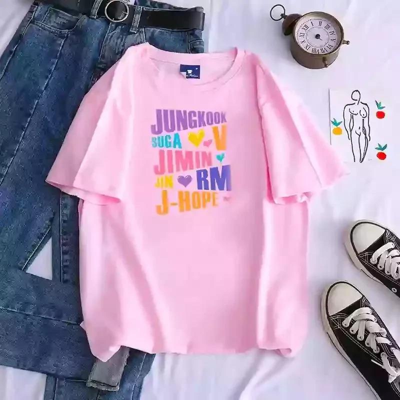 BTS Members Name Collage Graphic Print Oversized K-Pop Fan Merch Streetwear T-Shirt