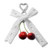 Multipurpose Love Cherrys Bowknot Charm Portable Key Holder for Stylish Women Practical Bag Accessory for Daily Use