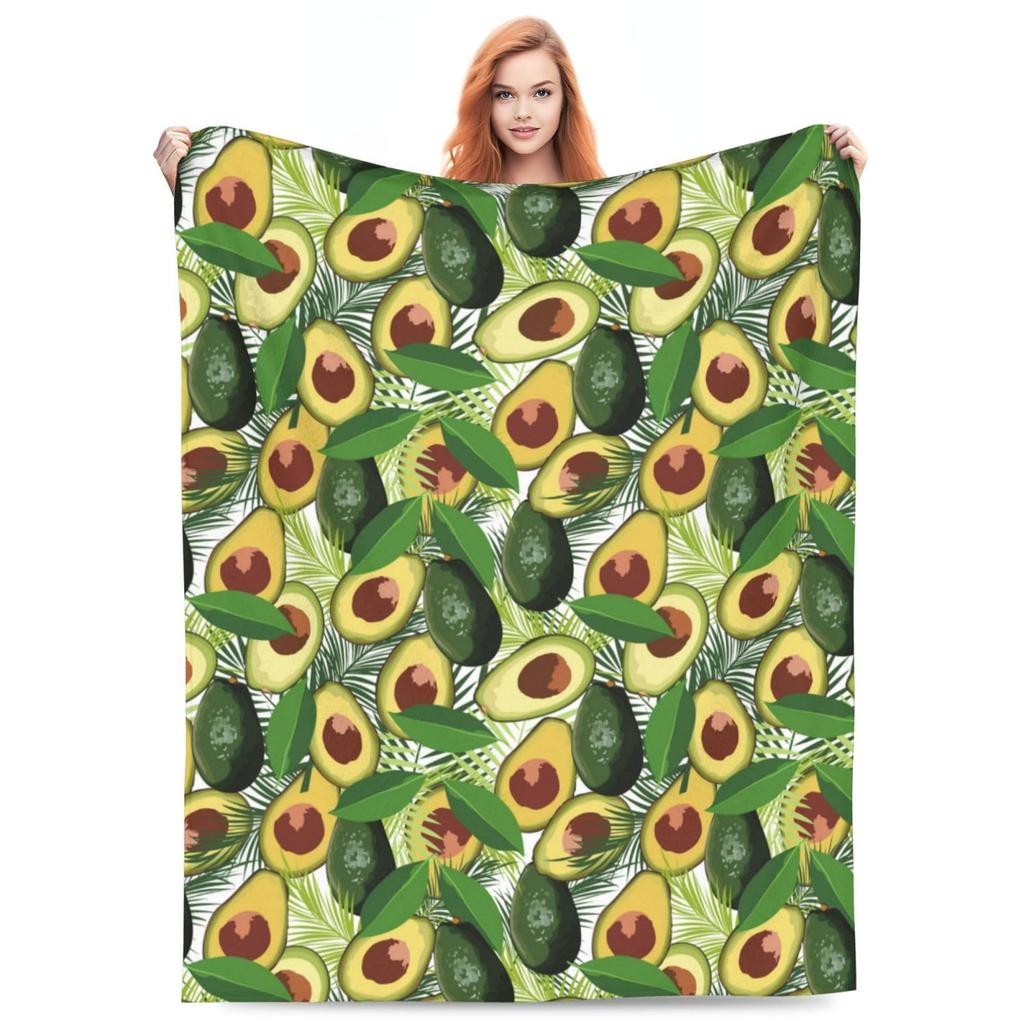 Avocado-Kuscheldecke, Weiche leichte Flanelldecken für Bett, Couch, Sofa, Ganzjahres-Warme Gemütliche Flauschige Plüsch-Mikrofaserdecke