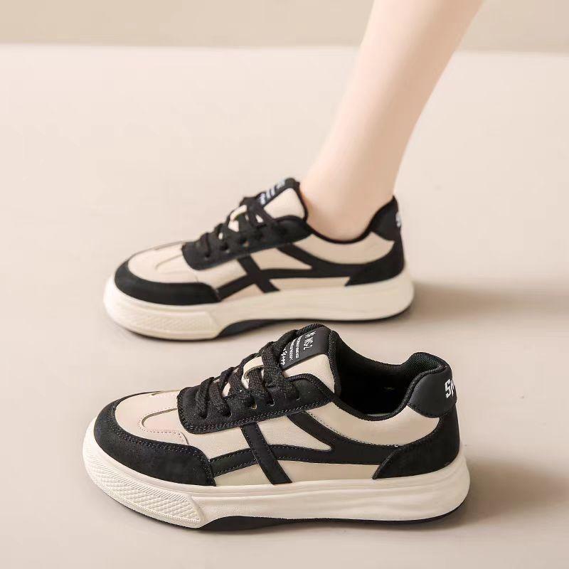 Thick baseplate shoes women's spring and autumn new women's shoes versatile student white shoes casual retro sports casual shoes