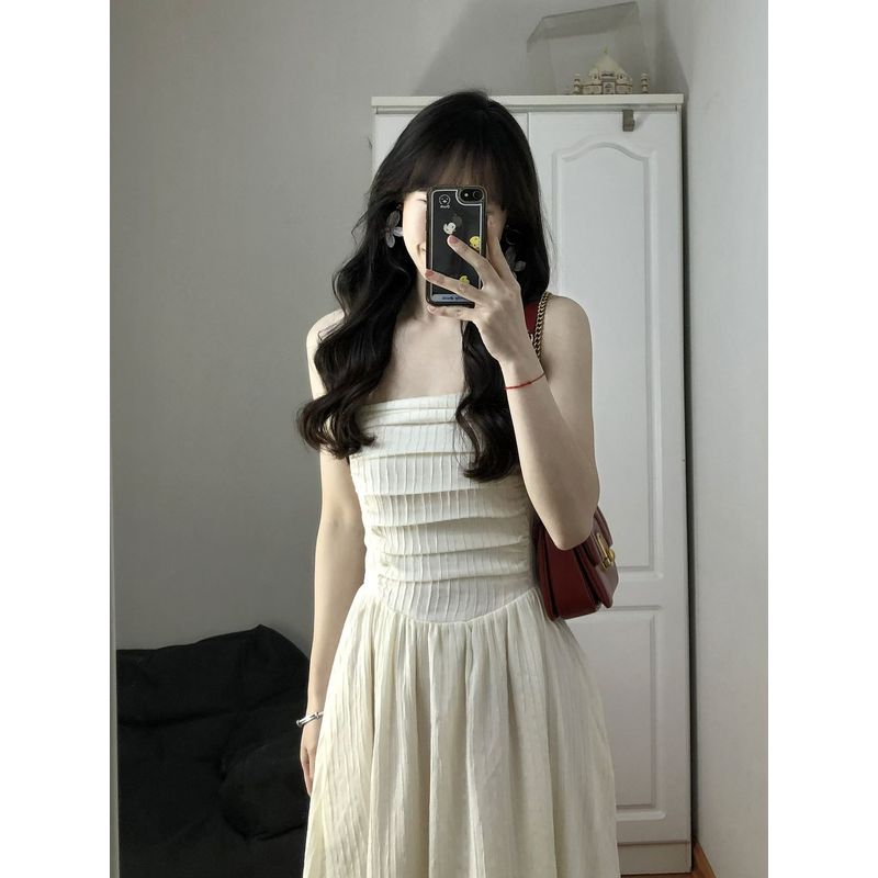 

Ретро Короткое Нишевое Приталенное Длинное Платье Джинсовая Куртка Single White Dress(Quality Edition) S