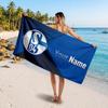 Schalke 04 FC Custom Beach Towel, Personalized Name Text Print, Football Logo Soft Quick‑Dry Towel Holiday Gift