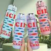 1PC Sicily Italy Travel Text Print 750ml Color Plastic Sports Water Bottle Leakproof Flip Straw Lid Suitable for Sports Office Home Use