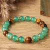Festive Gifts Green Aventurine Tiger Eye Beaded Bracelet Natural Fashion Jewelry For Men Women Daily Wear Gift
