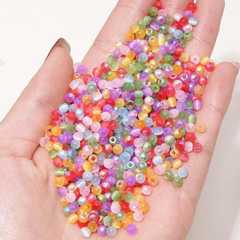 10g Aurora Cat Eye Glass Seed Beads: High-Quality DIY Beading Accessories for Handmade Bracelets