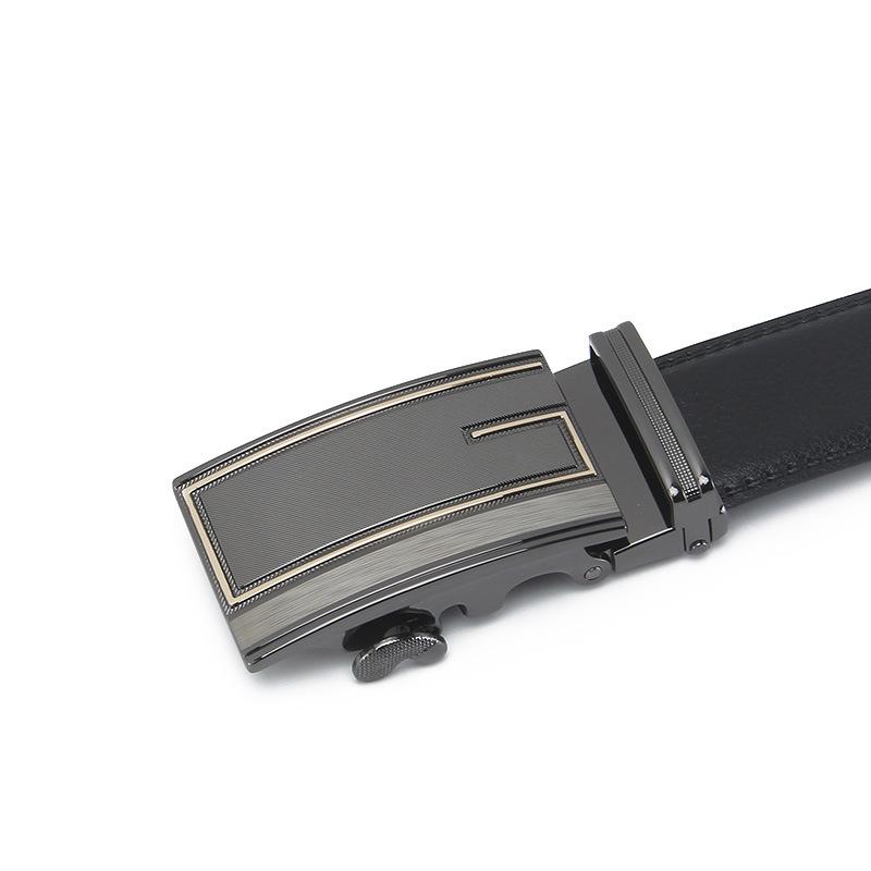 Men's Second Layer Cowhide Genuine Leather Automatic Buckle Belt Men's Youth Cowhide Business Casual Belt