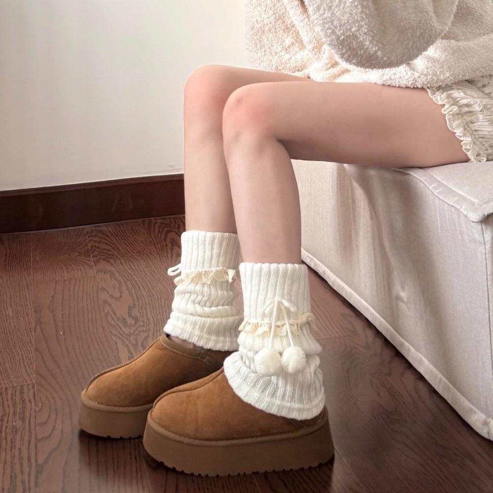 1 Pair Stretchy Fit Women's Leg Warmer Thickened Knit Knit Leg Sleeve  Jk Uniform Lolita Outfit