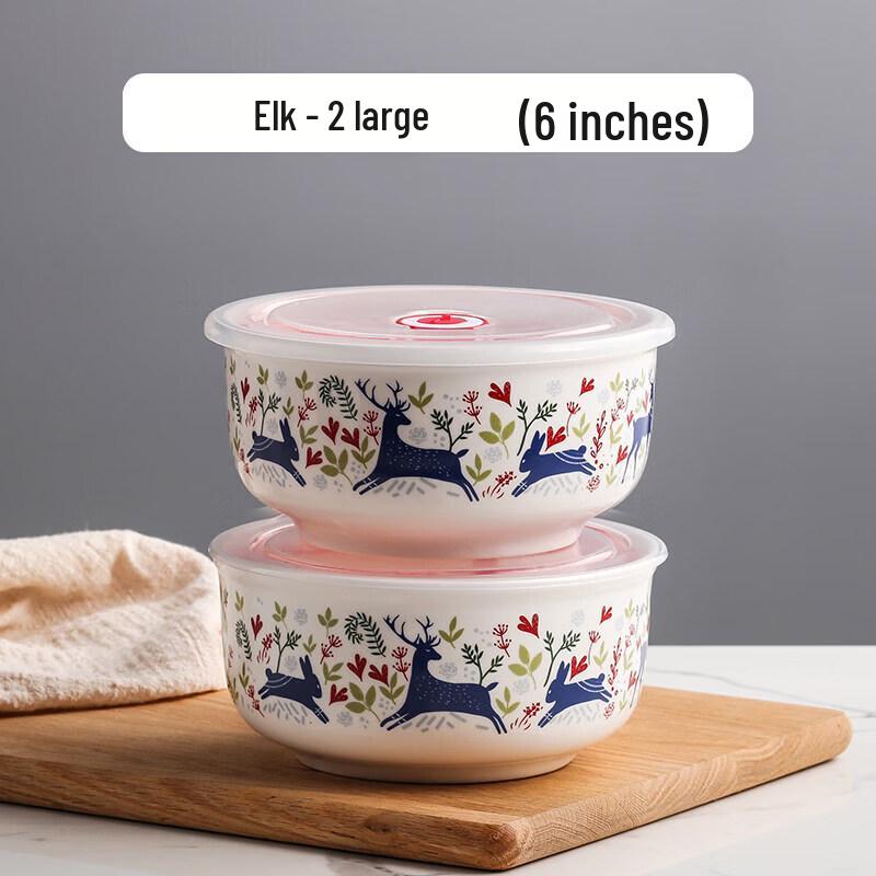 Qiwei Microwave Ceramic Bowl Set with Lids
