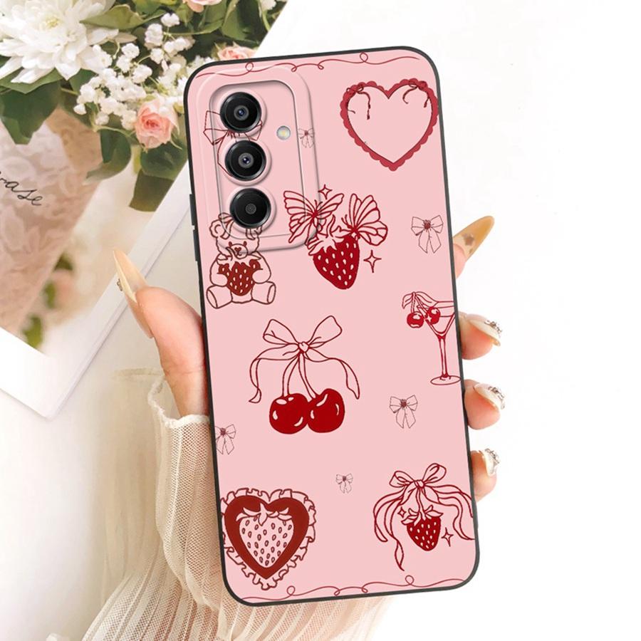 For Samsung Galaxy A17 5G Case SM-A176B Soft Matte Camera Protective Bow flower Phone Case For SamsungA17 A 17 5G Cover Coque