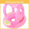 Xiao Lu Ins New Baby Toddler Sitting Ring With Handle Sunshade Canopy Seat Ring Children Inflatable Swimming Ring Sunscreen Boat