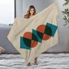 Geometric Pattern Fleece Blanket Sofa Bed Throw Soft Warm Decorative Throw Blanket Gift Cushion Cover