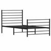 VidaXL Metal Bed Frame with Headboard-Footboard Black 75x190 Cm 352327