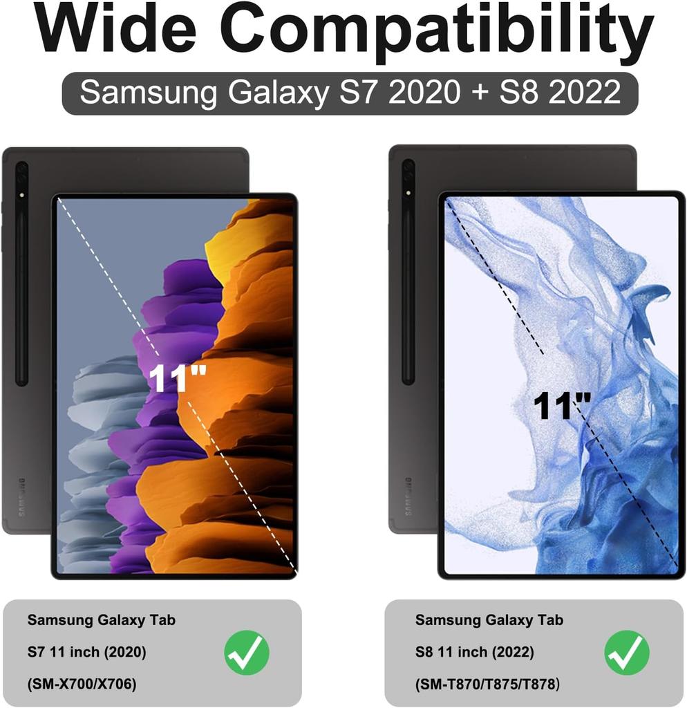 Case for Samsung Galaxy Tab S7 11 SM-T870 SM-T875 T878 Detachable Bluetooth Keyboard Cover Samsung Tab S8 11 SM-X700 X706 Shell