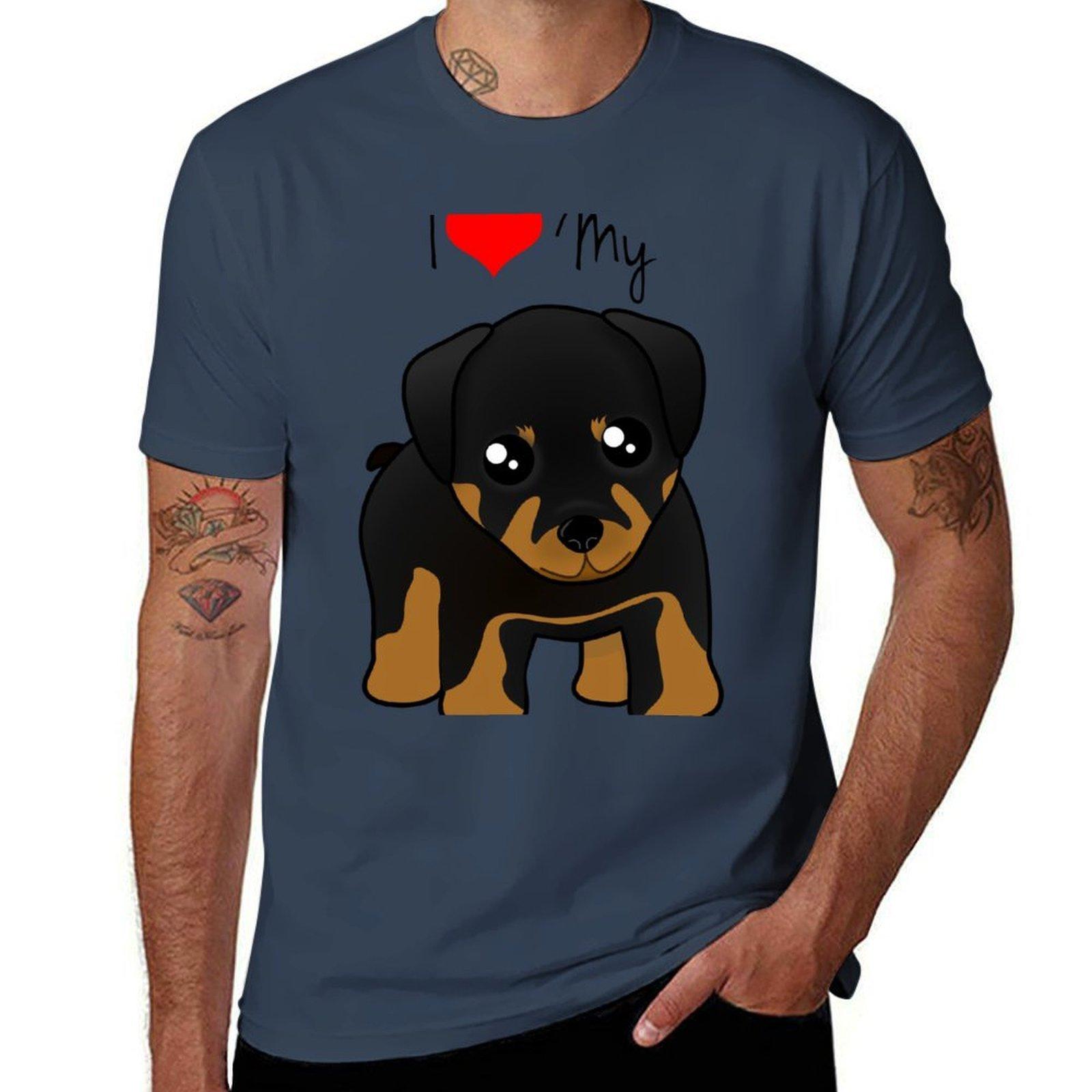 Cute Little Rottweiler Puppy Dog Tshirt Comfortable Work Wear Tee S