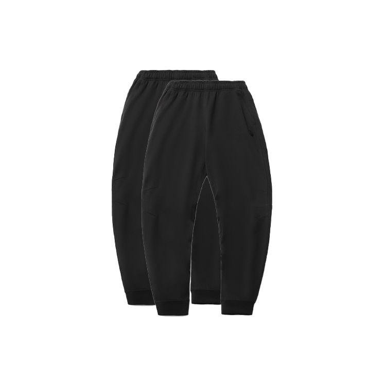 Li Ning Badfive Sports Basketball Series Solid Color Drawstring Cuffed Sweatpants Men Bottoms Black AKLR161-2