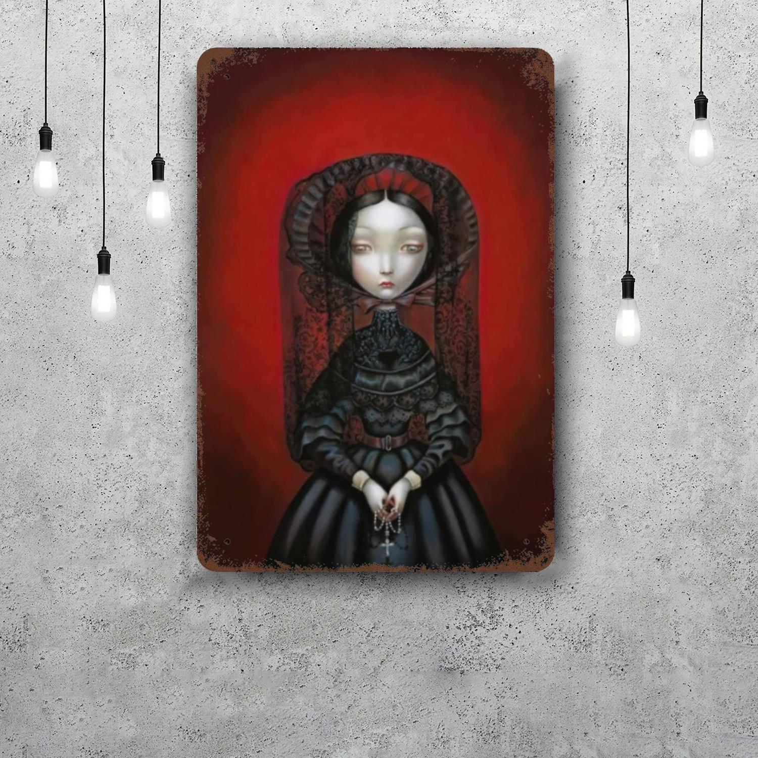 madame butterfly Decor Vintage Metal Signs Tin Signs Captain Poster Decor for Bar Pub Club Man Cave Wall Decoration 20x30cm(7.8x11.8inch)