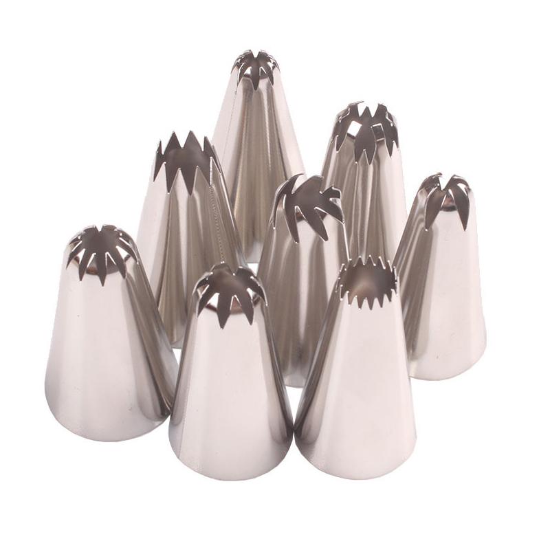 8Pcs Cream Nozzle Cake Decor Piping Tips Cake Nozzle Kitchen Baking Tool
