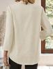 2025 Autumn/Winter V-neck Button Pocket T-shirt for Women