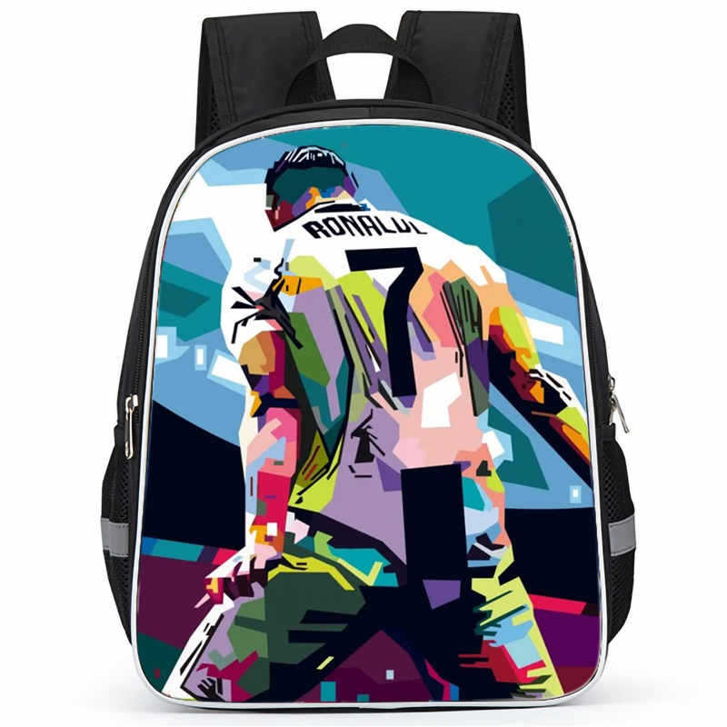 Cr7 Rucksack Hochauflösender Druck Große Kapazität Multifunktion Reißverschluss Oxford Rückenschutz Leichter Rucksack