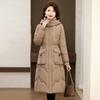 Winter Thickened Warm Long Over Knee Down Padded Clothing Women's Hooded Slim Fit Large Size Padded Jacket Women's Jacket