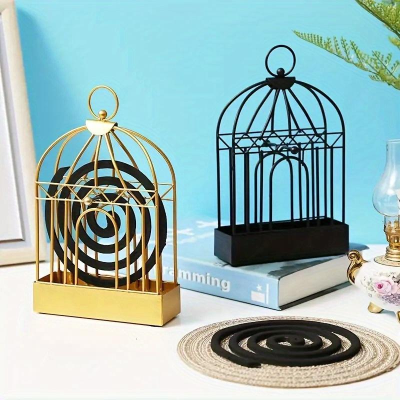 1Pcs Portable Mosquito Coil Holder Vintage Incense Burner Metal Hanging Cage Outdoor Home Garden Decoration Home Camping Supplys