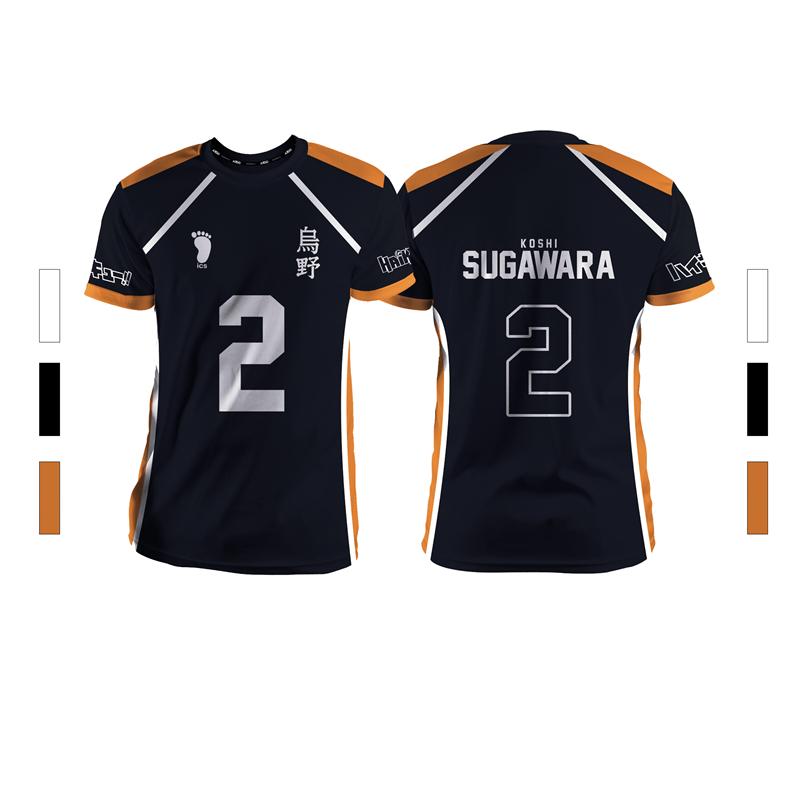 Balck Summer Men's Sports Fashion Leisure Comfortable Breathable Volleyball Anime Neutral Short Sleeve Round Neck T-shirt