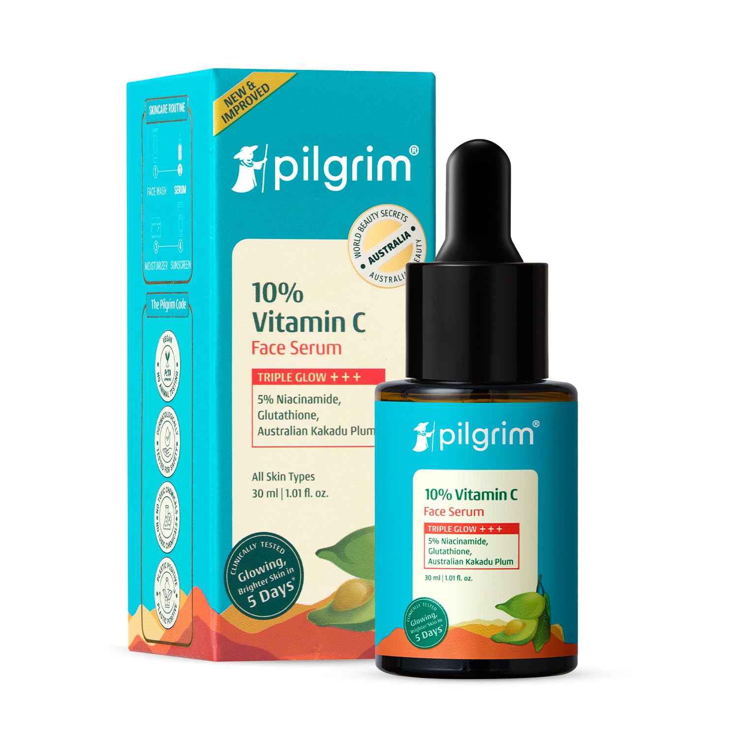 

Сыворотка для лица Pilgrim с 10% витамином C, 30 мл. Для сияющей кожи, ухода за пигментными пятнами, ровного тона. Подходит для начинающих. Для всех типов кожи.