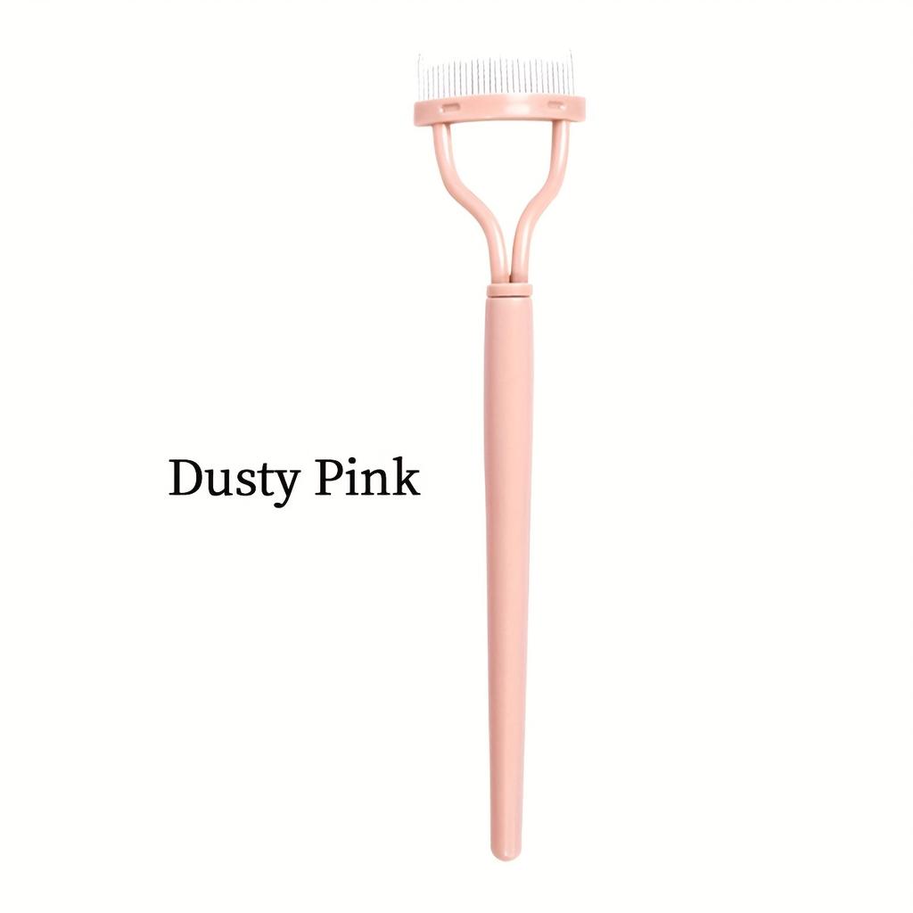 Stainless Steel Eyelash Comb & Eyebrow Brush Dense Teeth for False Lashes & Natural Brows Makeup Tool