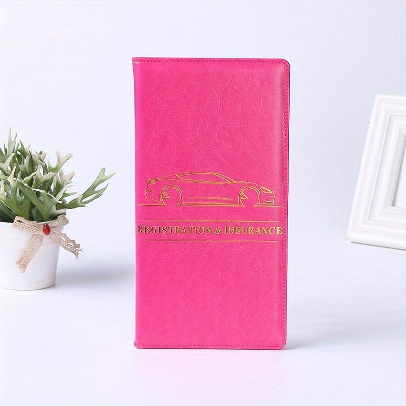 Car Registration and Insurance Card Holder Vehicle License Document Glove Box Compartment Organizer Luxury Travel Accessories