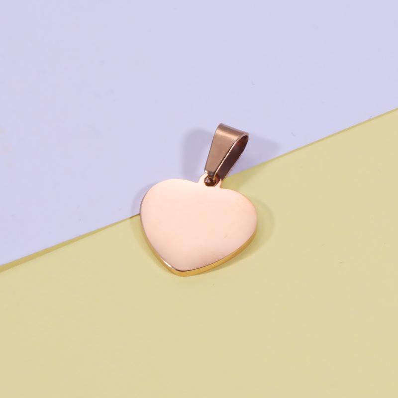 Stainless Steel Heart Pendant Charm for DIY Jewelry – 15x15mm