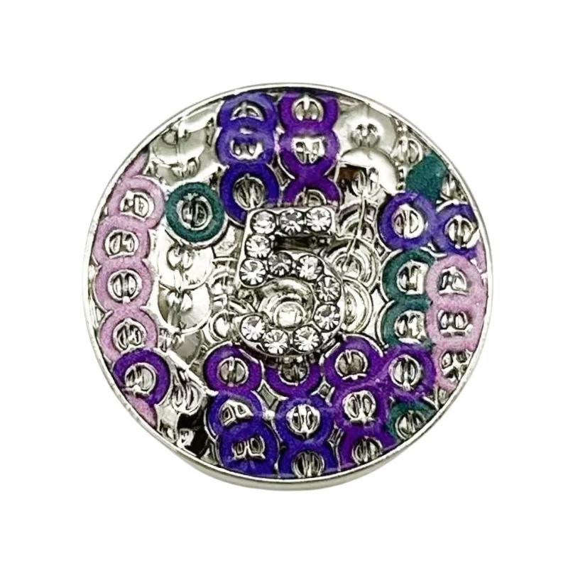 6Pcs High-End Design Round Metal Luxury Brand Sewing Button For Clothing Accessory Handmade Diy Material Decoration Gold Black