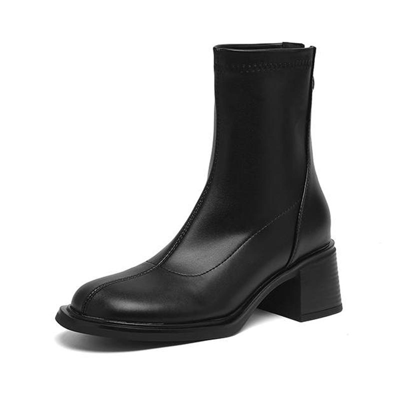 Krazing Pot Microfiber Winter Round Toe Modern Platform Size 33 Boots Size 43 Women Fashion Stretch Ankle Boots