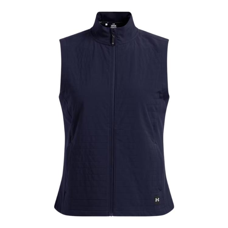 Under Armour Drive Pro Storm Stand Collar Solid Color Comfortable Versatile Vest Women vest Dark-Blue 1387142-410 XL