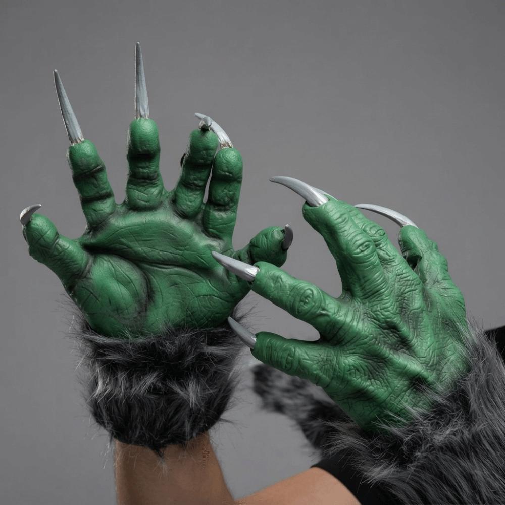 Creepy Halloween Gloves Realistic Cosplay Mittens Costume Accessories Werewolf Hands Pranks