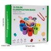 Montessori Color Sorting Play with Spoon & Tongs Colorful Cups and Balls Sorting Toy Wooden Sorting Stacking Toys for Toddlers