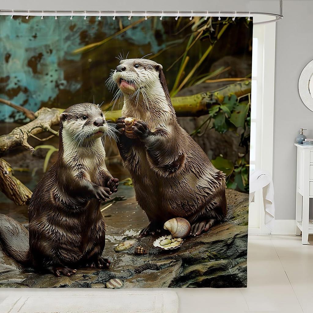 Kids Cute Sushi Shower Curtain Boys & Girls Japanese Style Kawaii Decor Bathroom Curtain - Pink Heart Cartoon Waterproof Fabric