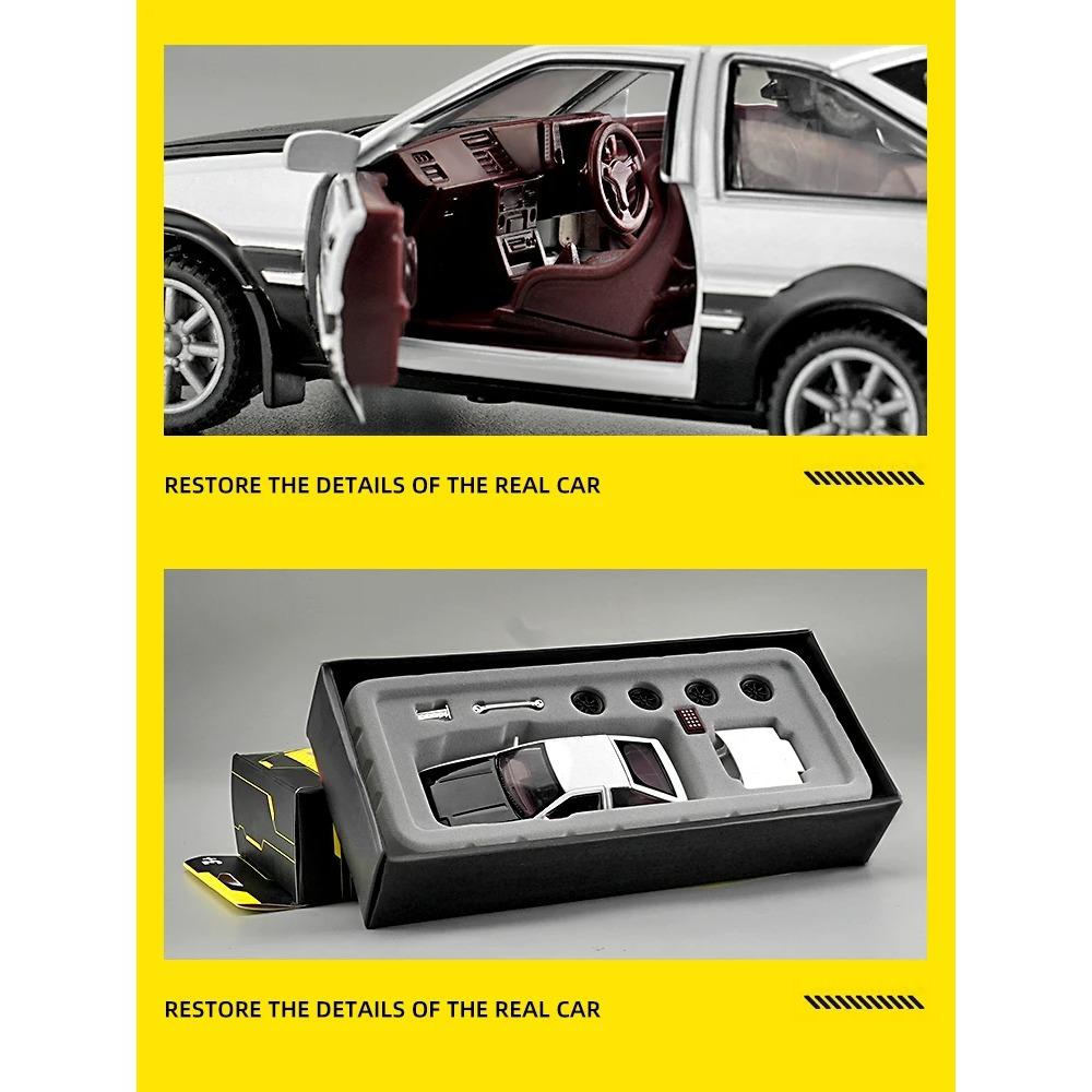 1/43 Initial D AE86 Zonda DIY Detachable Assembly Alloy Diecasts & Toy Vehicles Car Model Miniature Scale Model Car for Children