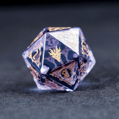 Light Purple Crystal Dice, DND Studio, COC Running Group Dund Running Group, Cthulhu Running Group, 20-sided Dice